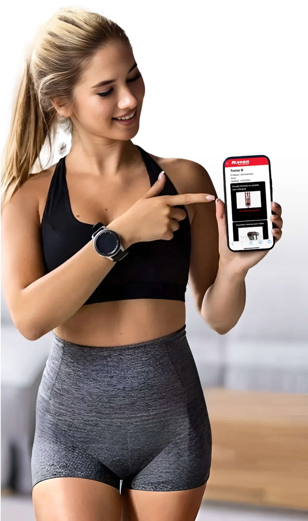 mulher usando o aplicativo da runner e1755450303647